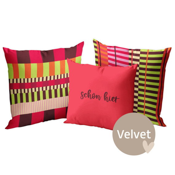 Kissenstoff - DIY - Kissen-Set - Bold Pattern Play - schön hier - Velvet - abby and amy