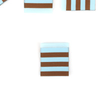 1 Label - Streifen - Horizontal - Braun/Türkisblau - Anlukaa