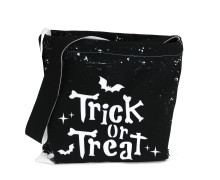 DIY-NÄHSET - Kleine Süßigkeiten Sammel-Tasche - Softshell - Fleece - Halloween - Trick or Treat - Schwarz - abby and amy