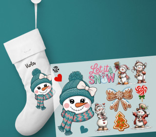 Onkel Bo's Bügelbilder - DIN A4 - Let it snow - Schneemänner - Vintage