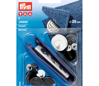 6 Nähfrei-Jeans-Knöpfe - 20mm - Prym - Alteisen