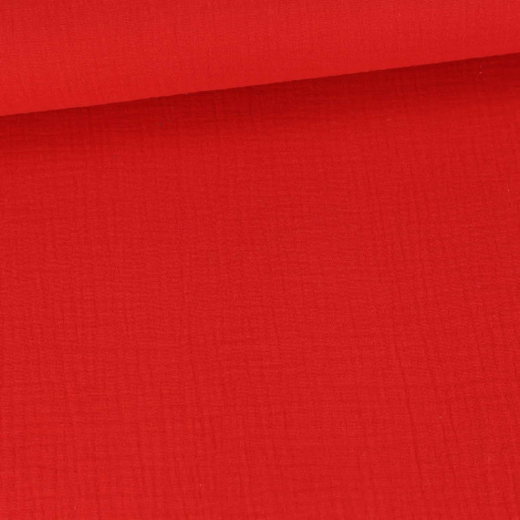 Musselin - Muslin - Double Gauze - Uni - Rot