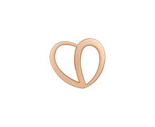 1 Metallknopf - 18mm - Öse - Herz  - Gold Matt