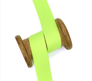 1m Weiches Gurtband - Glatte Struktur - Uni - 25mm - Neonlimette
