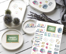 Rub-On Sticker - School Time - Watercolor - Tante Henni Rub-Ons - vielfältig nutzbar