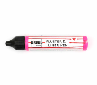 1 3D-Effektfarbstift - Pluster & Liner Pen - Feine Malspitze - 29ml - KREUL - Neon Pink (49823)