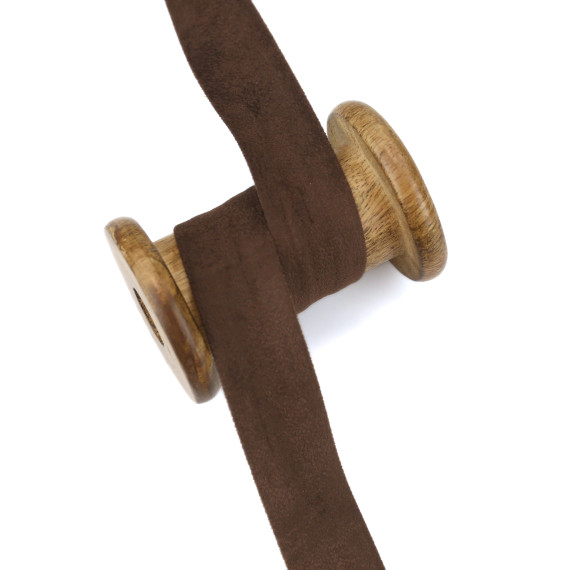 1 Meter Schrägband - Velour - 20mm - Braun