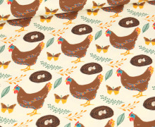 Jersey - Ecru - Vintage Chicken - Chicken - Bio Qualität - abby and me