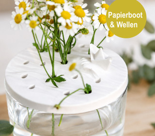 Silikon - Gießform - Blumenretter - 3D Figur - Papierboot & Wellen - vielfältig nutzbar
