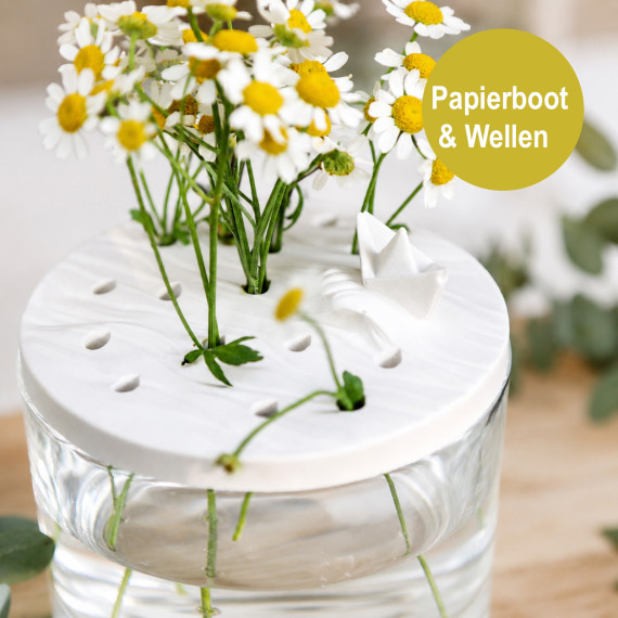 Silikon - Gießform - Blumenretter - 3D Figur - Papierboot & Wellen - vielfältig nutzbar