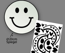 Rub-On Sticker - Fröhliche Gesichter - small - Schwarz - für Spiegel - Tante Henni Rub-Ons - vielfältig nutzbar