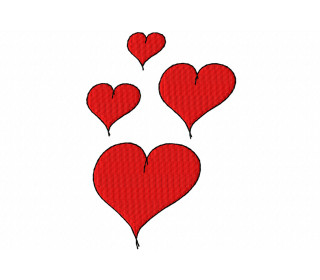 Stickdatei Herzchen, vier Größen, Valentinstag, Liebe, Love