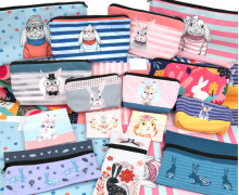 DIY-Nähset - Softshell - Fleece - 15 Stift - und Kramtaschen - Hasen - abby and amy