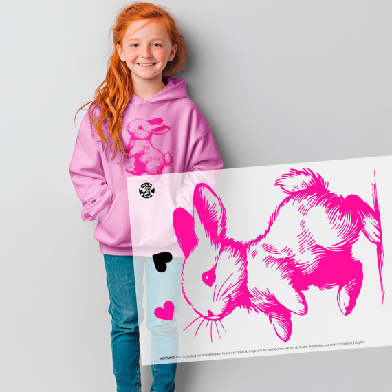 Onkel Bo's Bügelbilder - DIN A4 - Süßer Hase - Pink