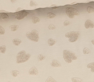 Frottee Jacquard - Herzen - Qjutie & the Qjutest - Uni - Sand