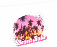 Sommersweat - Beach Babe - Palmen - Paneel - Weiß - Bio Qualität - abby and me