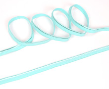 1 Meter elastisches Paspelband/Biesenband - Matt mit Glanzkante - Aqua