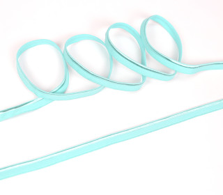 1 Meter elastisches Paspelband/Biesenband - Matt mit Glanzkante - Aqua