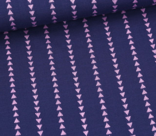 Baumwolle - Webware - Yarn Dyed - Dobby - Dreieck-Streifen - Stahlblau