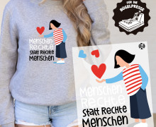 Onkel Bo's Bügelbilder - DIN A4 - Menschenrechte Statt Rechte Menschen - Hamburger Liebe - BIG