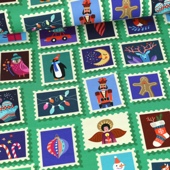 Bio-Jersey - On Stamps - Christmas 2024 - Grün - Hamburger Liebe