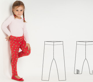 Baby Leggings Stretchose für Mädchen. Babyhose Leggins Jersey Hose mit Gummizug. Schnittmuster Ebook pdf ENNA von Patternforkids Gr. 74 - 116