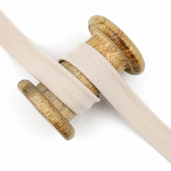 1 Meter elastisches Schrägband - 20mm - Jersey - Beige