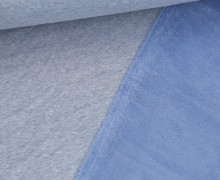 Alpenfleece - Baumwolle - Kuschelstoff - Uni - Hellblau Meliert