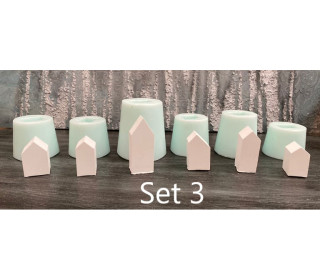 Silikon - Gießform - Mini Haus - schlicht & pur - Häuser-Set - Set 3 - 6 Formen - vielfältig nutzbar