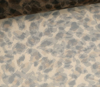 Feiner Tüllstoff - Weich - Leomuster - Braun