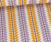 Bio-Jacquard - 4 Farb Spezial Jacquard Jersey - Liana - Beetles & Bugs - Flieder/Senfgelb - Hamburger Liebe