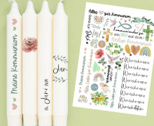 DIN A4 - Tattoofolie - Kommunion - für Kerzen / Keramik
