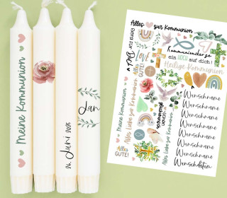 DIN A4 - Tattoofolie - Kommunion - für Kerzen / Keramik