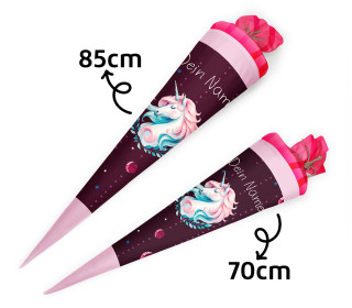 DIY-Nähset Schultüte - Konfigurator - Einhörner - Velvet - personalisiert