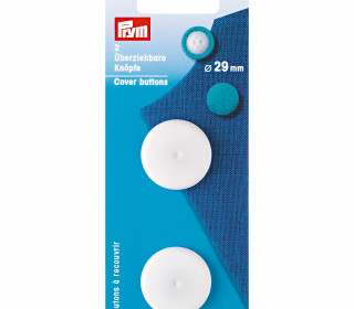 2 Überziehbare Knöpfe - Kunststoff - 29mm - Prym - Weiß
