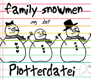 Plotterdatei FAMILY SNOWMEN Engelinchen