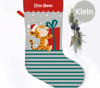 DIY-Nähset - Nikolaussocke - KLEIN - Softshell - Warm Winter Wishes - Tiger - Geschenk