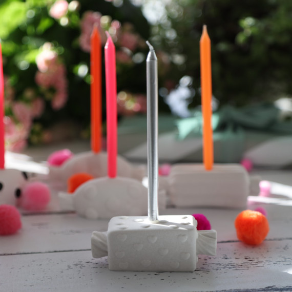 Silikon - Gießform - Bonbon-Kerzenhalter - für Geburtstagskerzen - Herzen - vielfältig nutzbar
