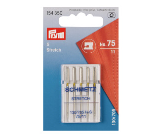 5 Nähmaschinen Nadeln - Stretch - Nr.75 -  Prym - Silber