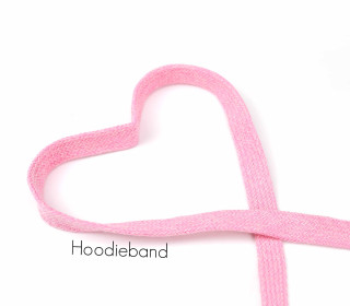 1m flache Kordel - Hoodieband - 15mm - Kapuzenband - Meliert - Rosa