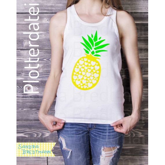 Plotterdatei Ananas mit Herz