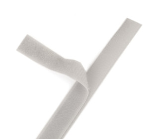 1 Klettband Zuschnitt - Klettverschluss - Zum Nähen - Hook & Loop - 20mm x 50cm - Hellgrau