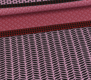 Viskose - Blusenstoff - Molina - Bienvenido Colorido - Altrosa/Bordeaux