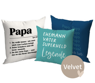 Kissenstoff - DIY - Kissen-Set - Papa - der Beste - Velvet - abby and amy