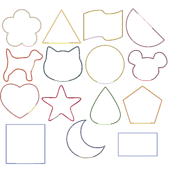 Stickdatei - 15 einfache ITH Figuren in 10cm