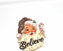 Sommersweat - Vintage Santa - Leo - Believe - Paneel - Weiß - Bio Qualität - abby and me