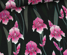 Bio-Sommersweat - French Terry - Glorious Iris - Glory - Schwarz/Pink - Hamburger Liebe