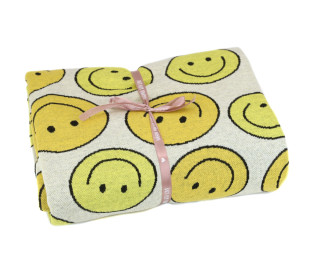 1,65m Zuschnitt - Bio-Jacquard - 4 Farb Spezial Jacquard Jersey - Smile - Choose Your Vibe - Warmweiß - Hamburger Liebe