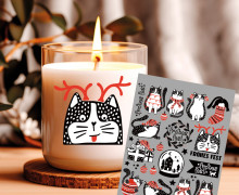 Rub-On Sticker - Katzenweihnacht - Sanne Paul - Tante Henni Rub-Ons - vielfältig nutzbar