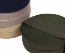 1m Faltgummi - elastisch - Faltband - Einfassband - uni - 60mm - Olivgrün